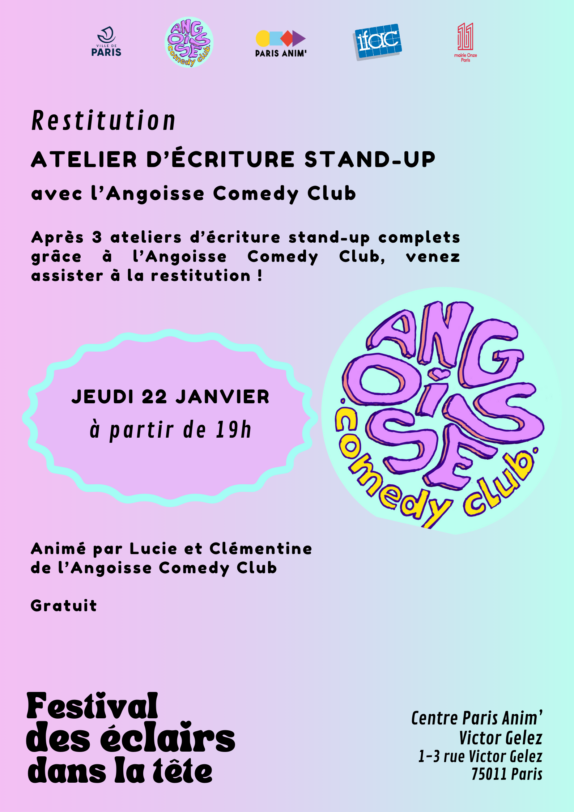 Angoisse Comedy Club : soirée de restitution atelier écriture stand up
