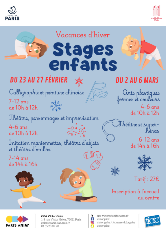Stages vacances d&rsquo;hiver – Programme enfants